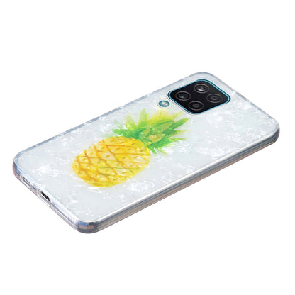 For Samsung Galaxy A12 IMD Design Soft TPU Phone Case Shell Pattern Marble Flower Cover