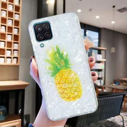 For Samsung Galaxy A12 IMD Design Soft TPU Phone Case Shell Pattern Marble Flower Cover