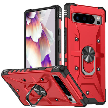 For Google Pixel 8 Pro Hard PC Soft TPU Rugged Cover Ring Kickstand Anti-Scratch Phone Case