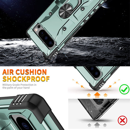 For Google Pixel 8 Pro Hard PC Soft TPU Rugged Cover Ring Kickstand Anti-Scratch Phone Case