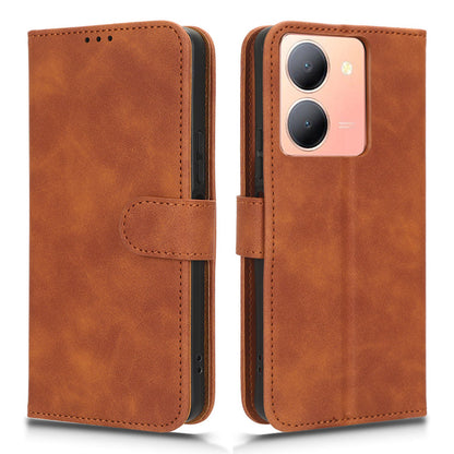 For vivo Y78 5G PU Leather Wallet Cover Flip Stand Skin-touch Magnetic Clasp Phone Case