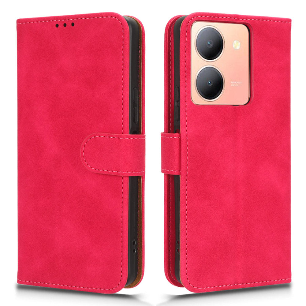 For vivo Y78 5G PU Leather Wallet Cover Flip Stand Skin-touch Magnetic Clasp Phone Case