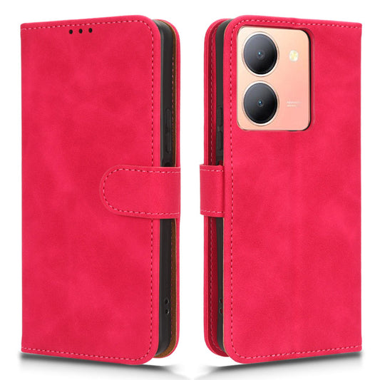 For vivo Y78 5G PU Leather Wallet Cover Flip Stand Skin-touch Magnetic Clasp Phone Case