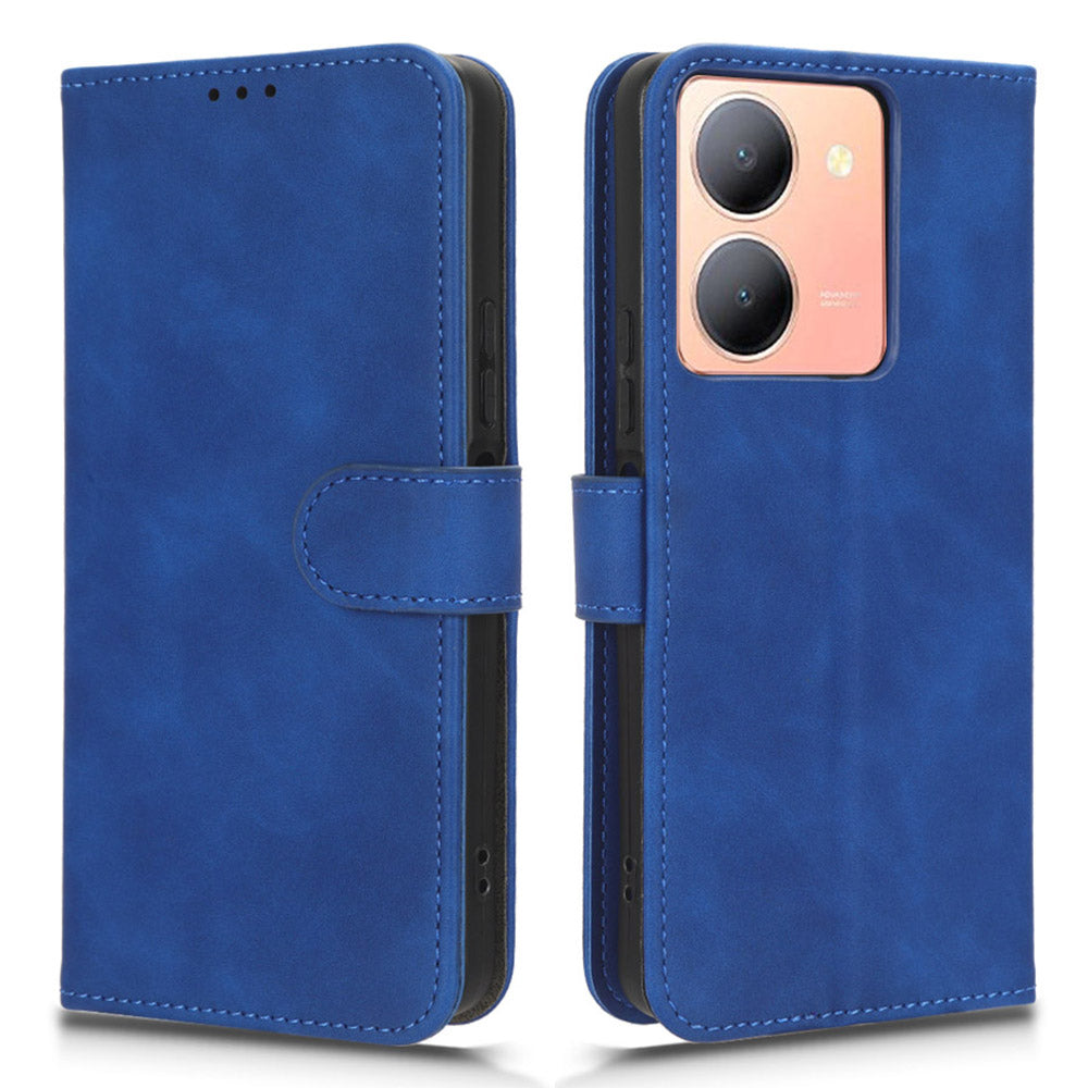 For vivo Y78 5G PU Leather Wallet Cover Flip Stand Skin-touch Magnetic Clasp Phone Case
