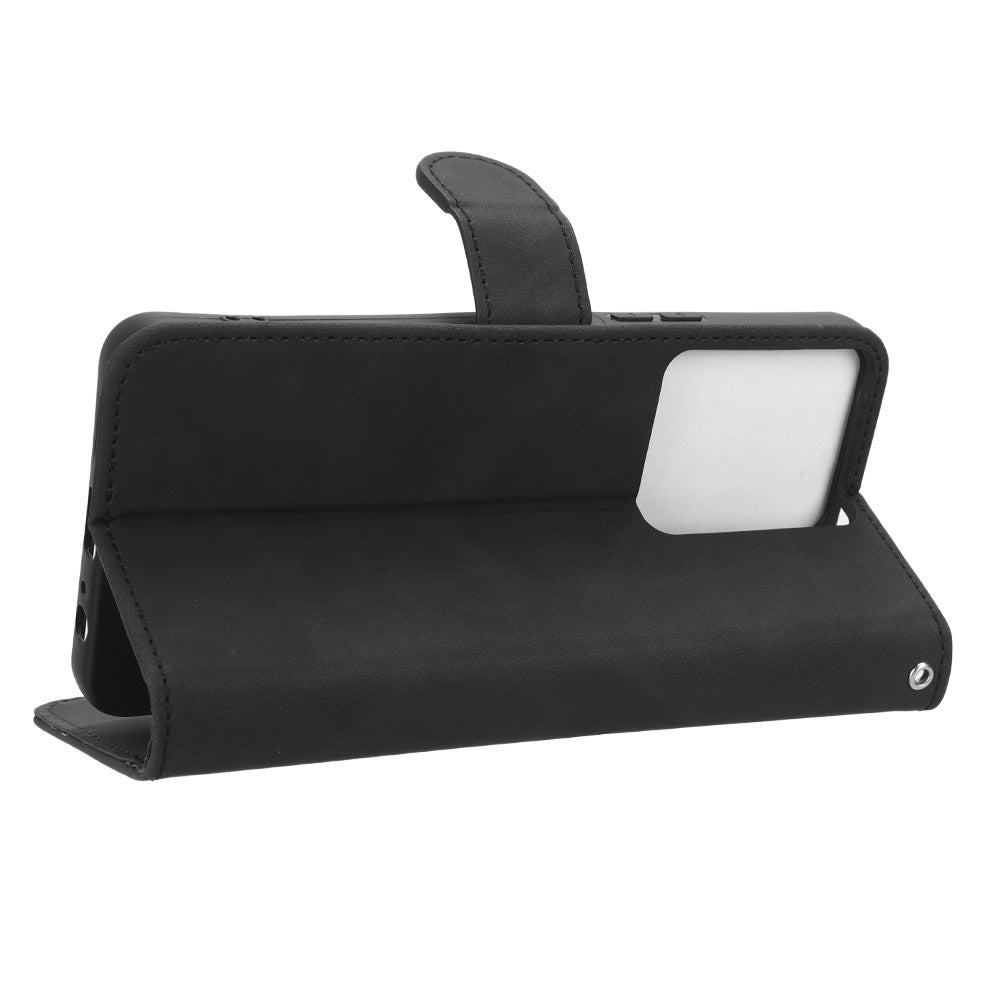 For vivo Y78 5G PU Leather Wallet Cover Flip Stand Skin-touch Magnetic Clasp Phone Case