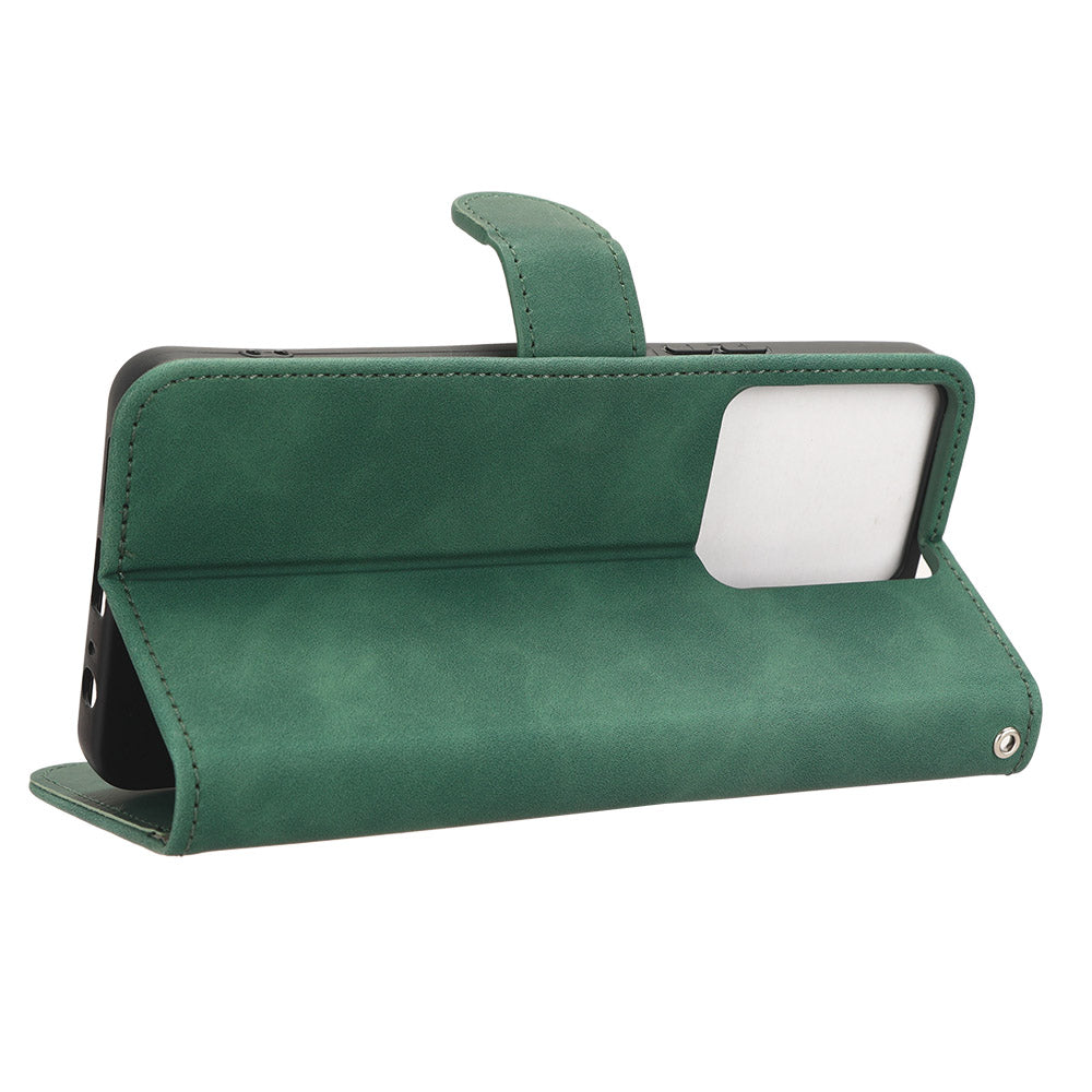 For vivo Y78 5G PU Leather Wallet Cover Flip Stand Skin-touch Magnetic Clasp Phone Case