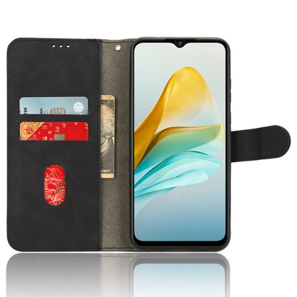 For ZTE Blade A53 Skin-touch PU Leather Wallet Flip Cover Folding Stand Phone Case