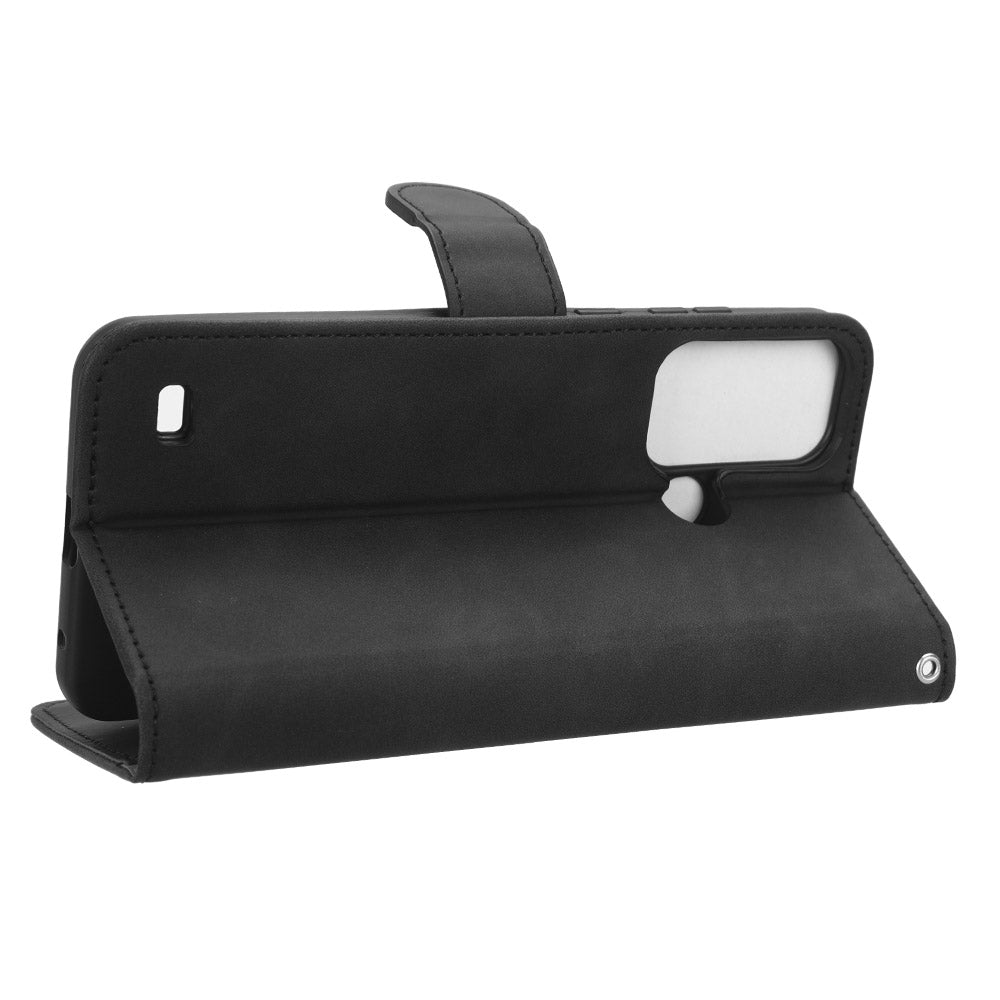 For ZTE Blade A53 Skin-touch PU Leather Wallet Flip Cover Folding Stand Phone Case