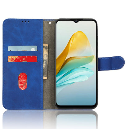 For ZTE Blade A53 Skin-touch PU Leather Wallet Flip Cover Folding Stand Phone Case