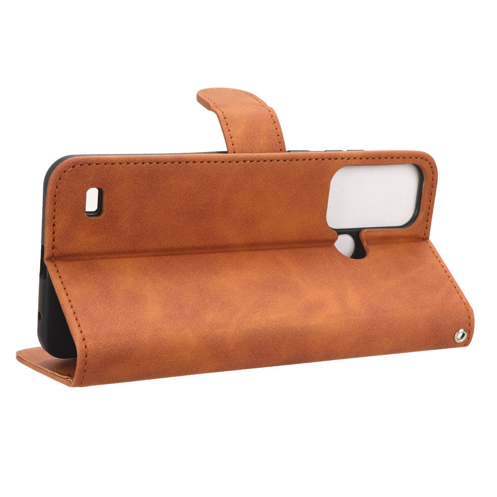 For ZTE Blade A53 Skin-touch PU Leather Wallet Flip Cover Folding Stand Phone Case