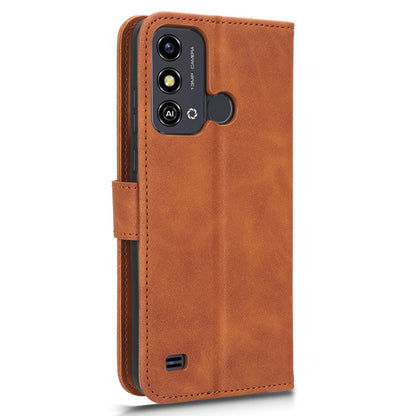 For ZTE Blade A53 Skin-touch PU Leather Wallet Flip Cover Folding Stand Phone Case