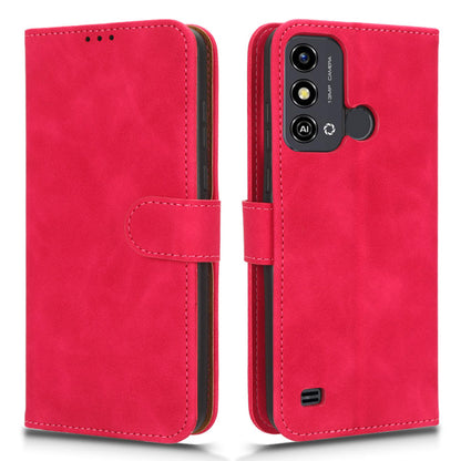 For ZTE Blade A53 Skin-touch PU Leather Wallet Flip Cover Folding Stand Phone Case