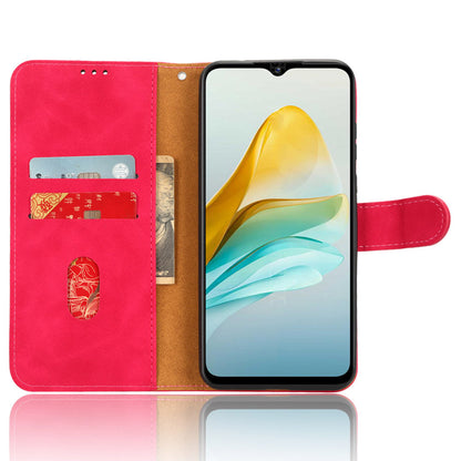 For ZTE Blade A53 Skin-touch PU Leather Wallet Flip Cover Folding Stand Phone Case