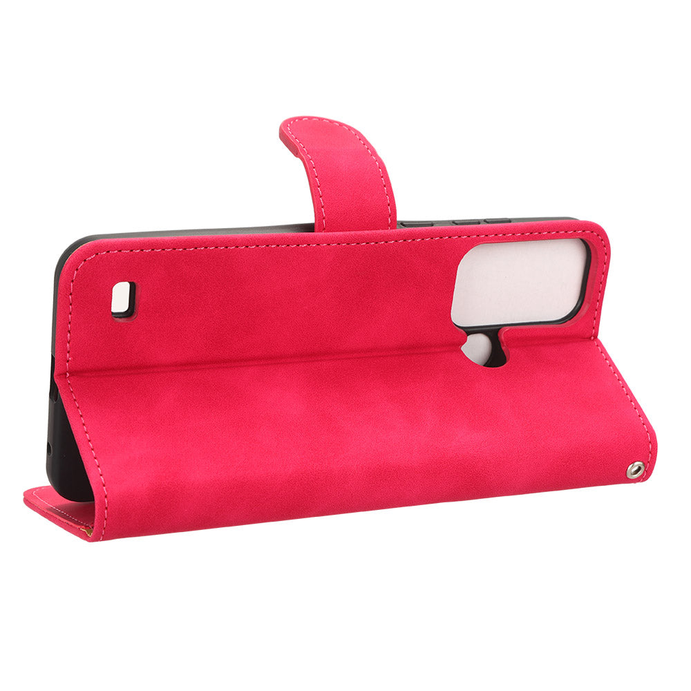 For ZTE Blade A53 Skin-touch PU Leather Wallet Flip Cover Folding Stand Phone Case