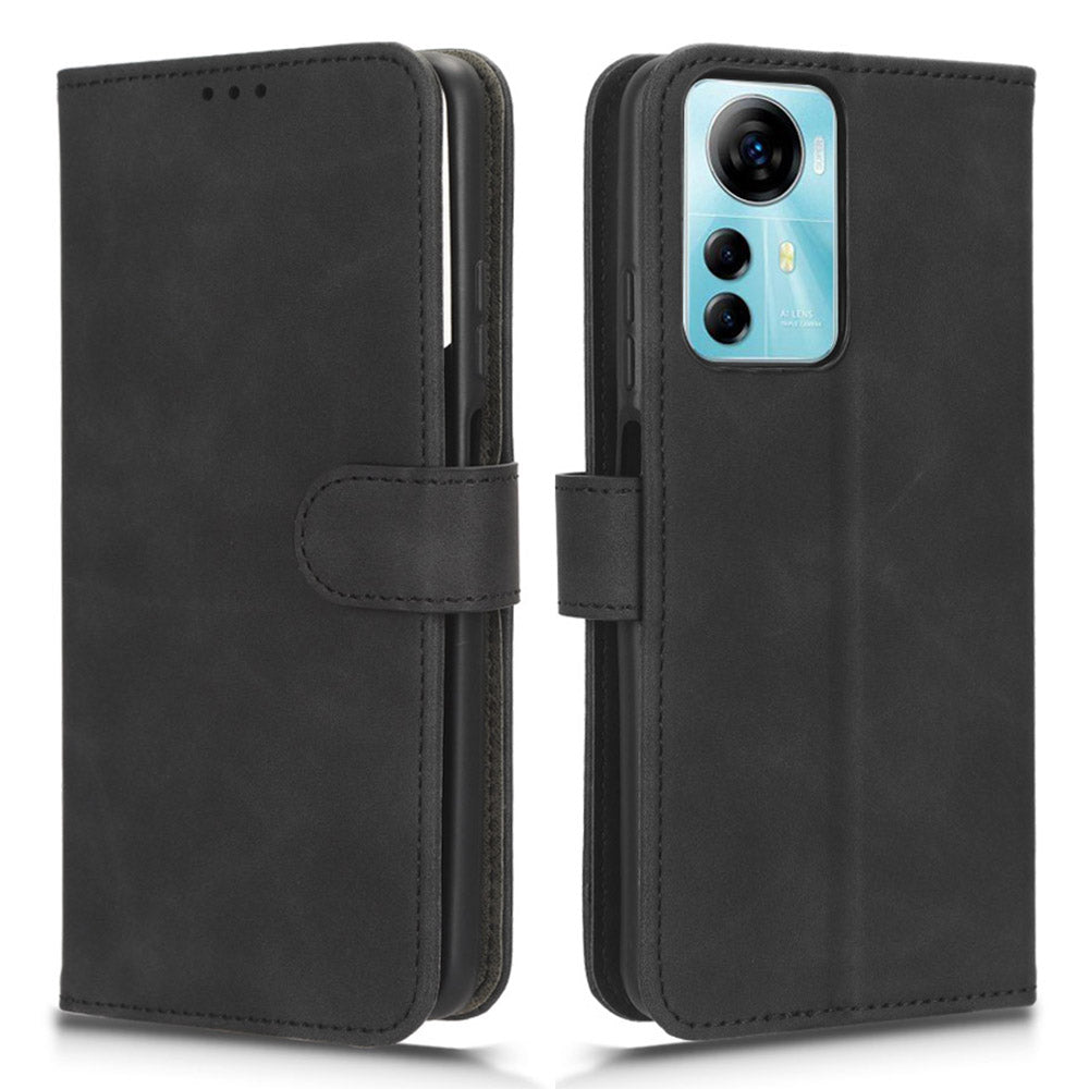For ZTE Blade V41 Smart Skin-touch PU Leather Phone Cover Flip Wallet Stand Drop-proof Case