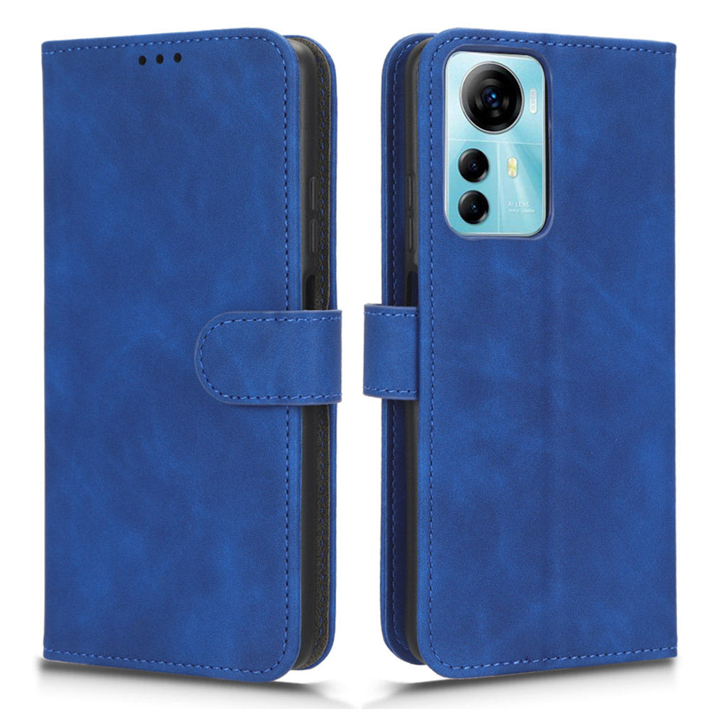 For ZTE Blade V41 Smart Skin-touch PU Leather Phone Cover Flip Wallet Stand Drop-proof Case