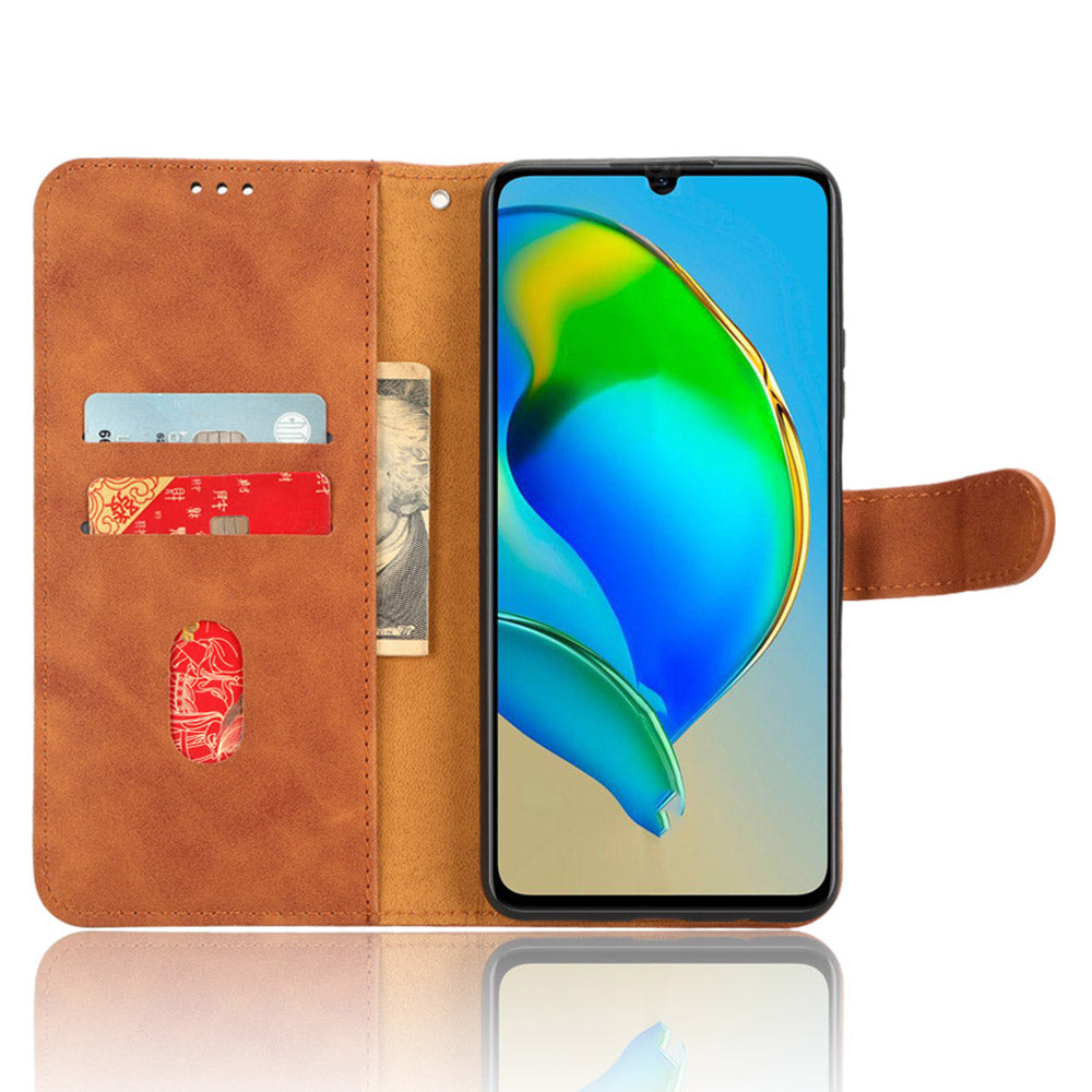 For ZTE Blade V41 Smart Skin-touch PU Leather Phone Cover Flip Wallet Stand Drop-proof Case