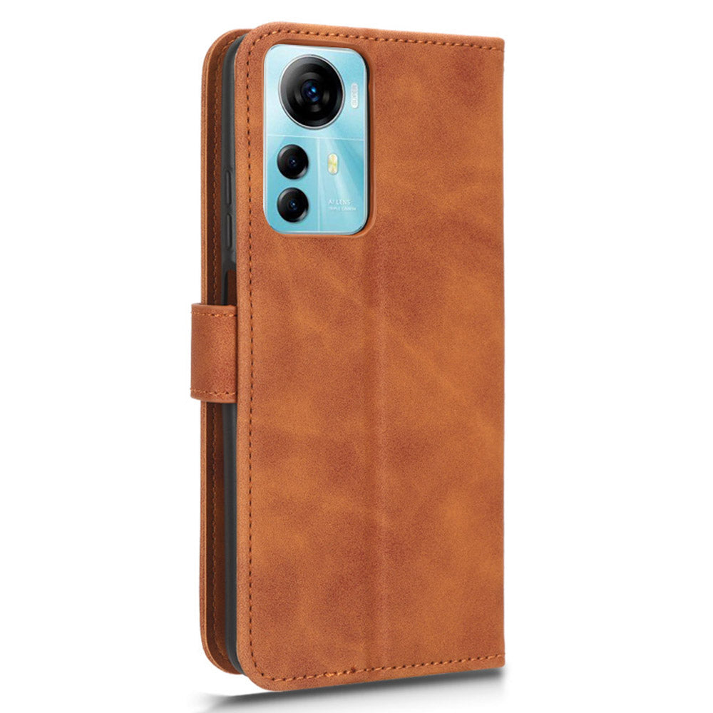 For ZTE Blade V41 Smart Skin-touch PU Leather Phone Cover Flip Wallet Stand Drop-proof Case