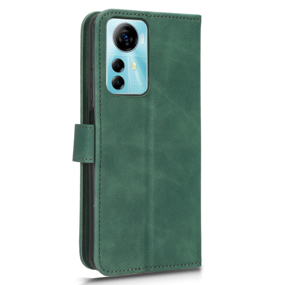 For ZTE Blade V41 Smart Skin-touch PU Leather Phone Cover Flip Wallet Stand Drop-proof Case