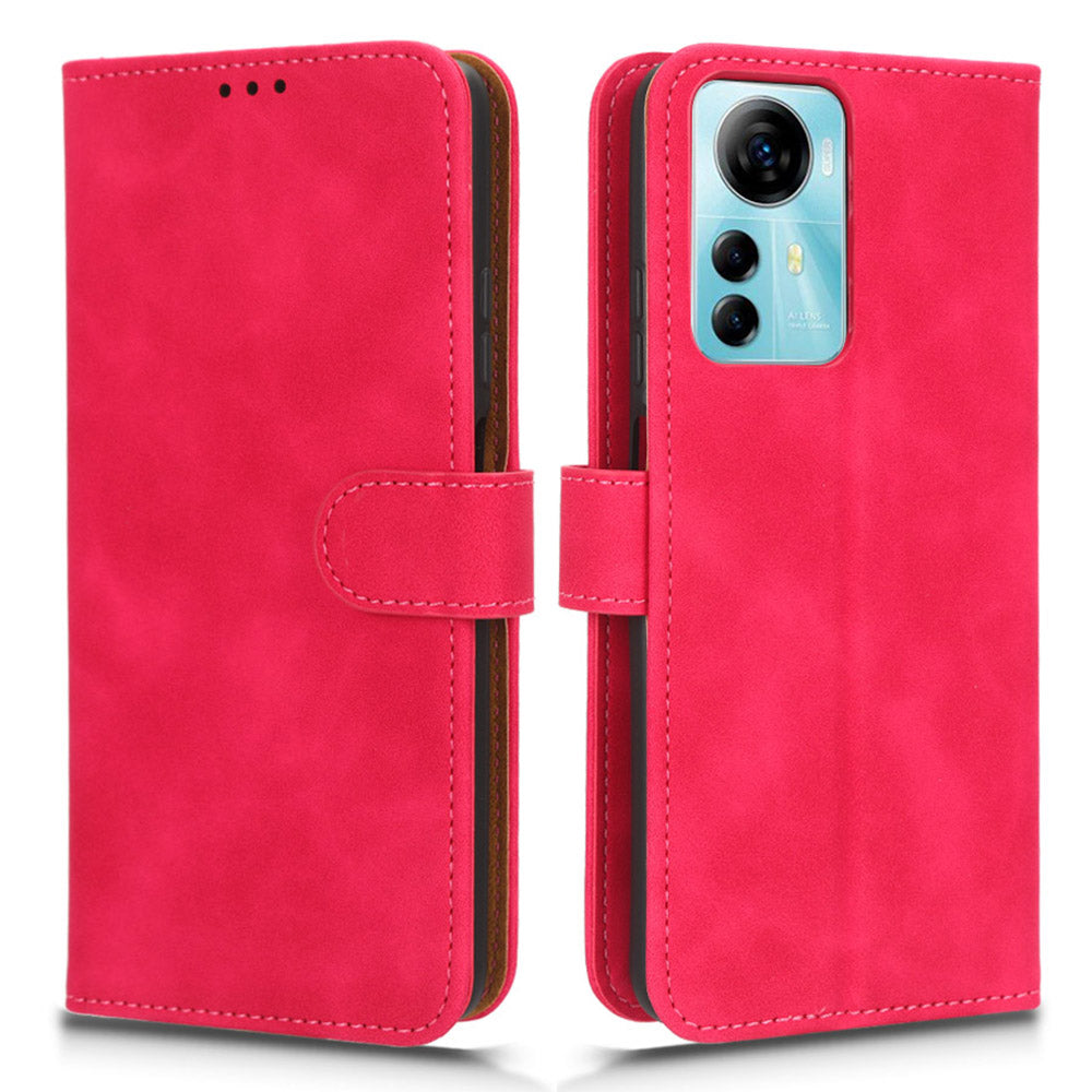 For ZTE Blade V41 Smart Skin-touch PU Leather Phone Cover Flip Wallet Stand Drop-proof Case