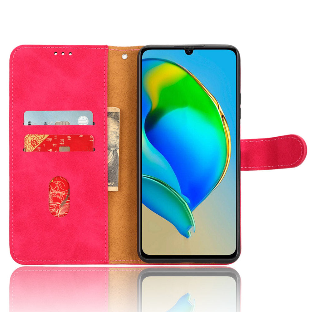 For ZTE Blade V41 Smart Skin-touch PU Leather Phone Cover Flip Wallet Stand Drop-proof Case