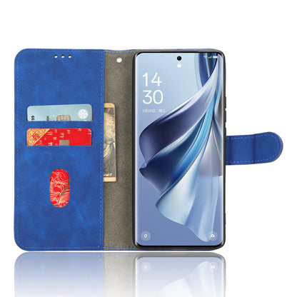 For Oppo Reno10 Pro+ 5G Skin-touch PU Leather Wallet Cover Flip Stand Anti-drop Phone Case