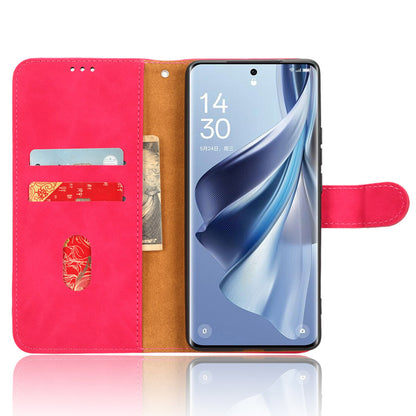 For Oppo Reno10 Pro+ 5G Skin-touch PU Leather Wallet Cover Flip Stand Anti-drop Phone Case