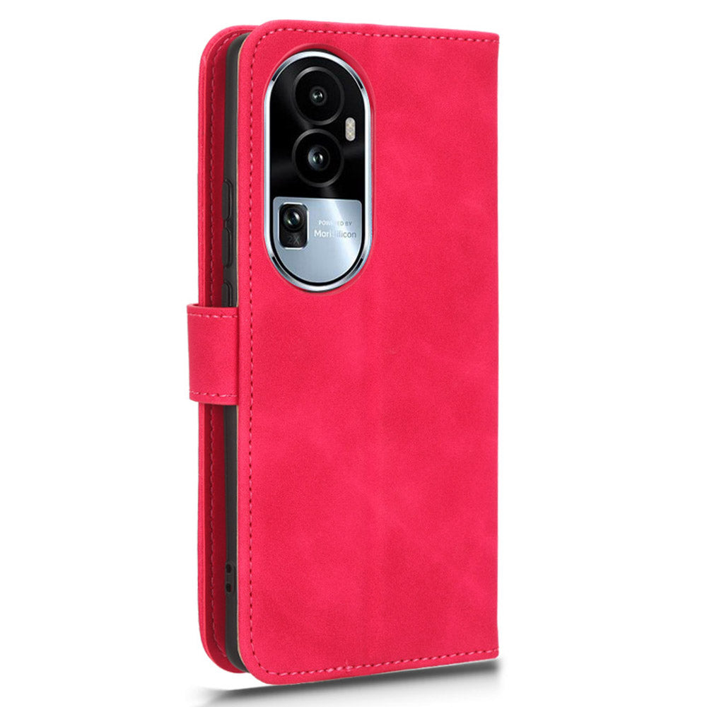 For Oppo Reno10 Pro+ 5G Skin-touch PU Leather Wallet Cover Flip Stand Anti-drop Phone Case