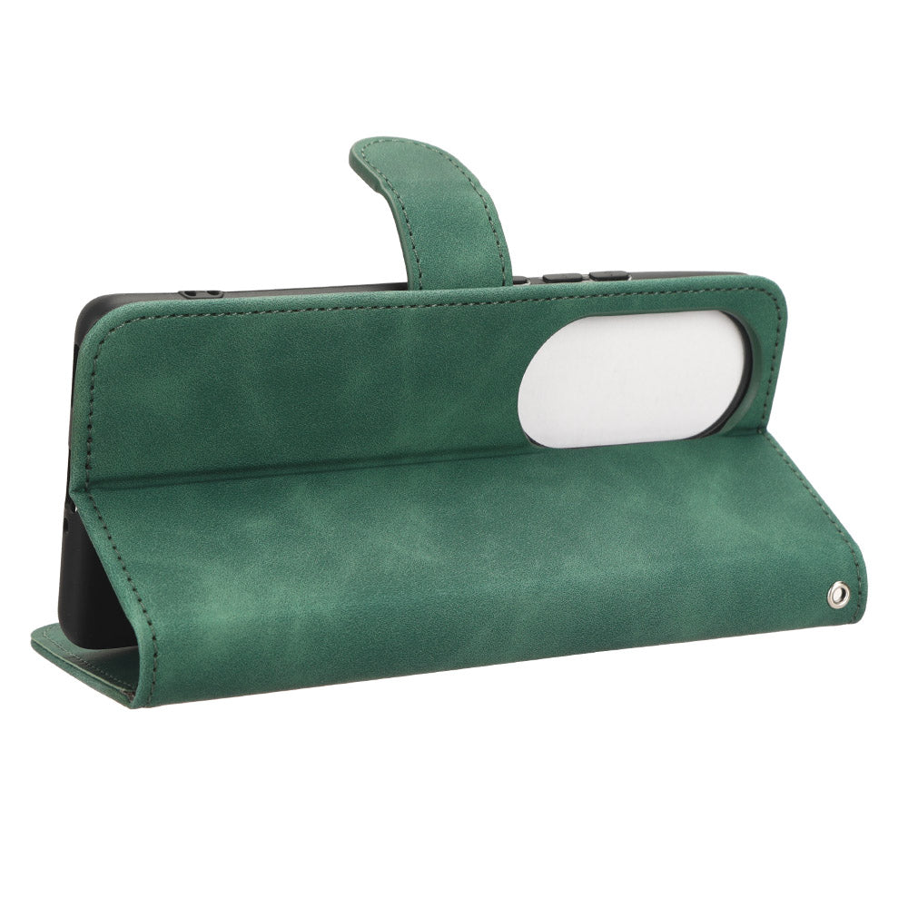 For Oppo Reno10 Pro+ 5G Skin-touch PU Leather Wallet Cover Flip Stand Anti-drop Phone Case