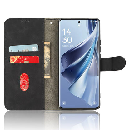 For Oppo Reno10 Pro+ 5G Skin-touch PU Leather Wallet Cover Flip Stand Anti-drop Phone Case