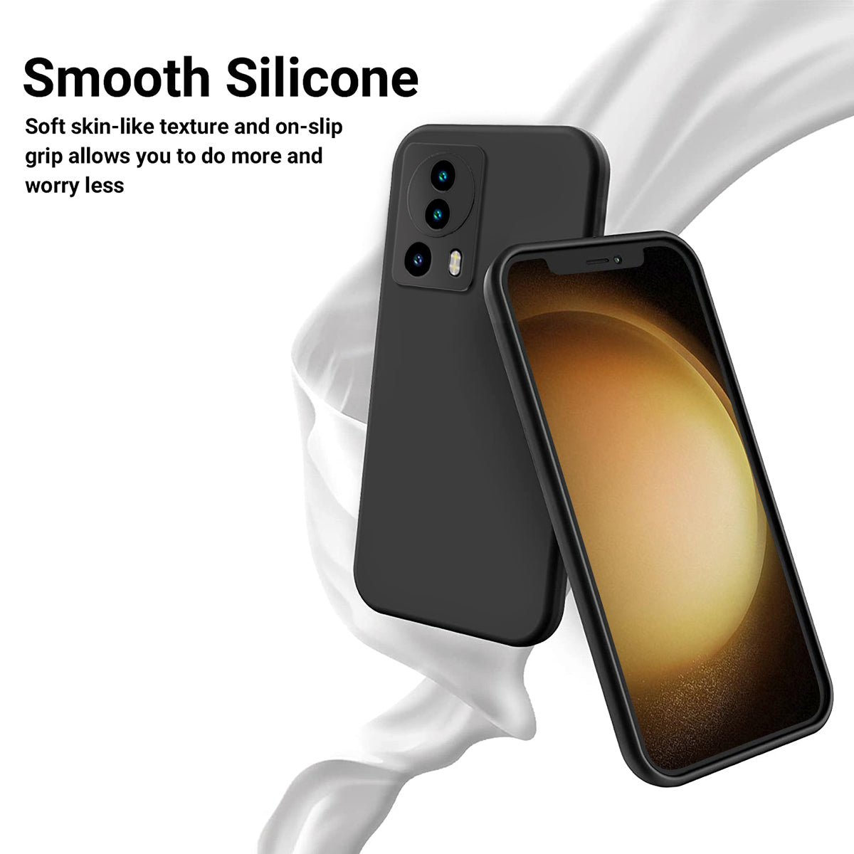 For Xiaomi 12 Lite NE 5G Anti-scratch Back Cover Soft Lining Liquid Silicone Phone Case