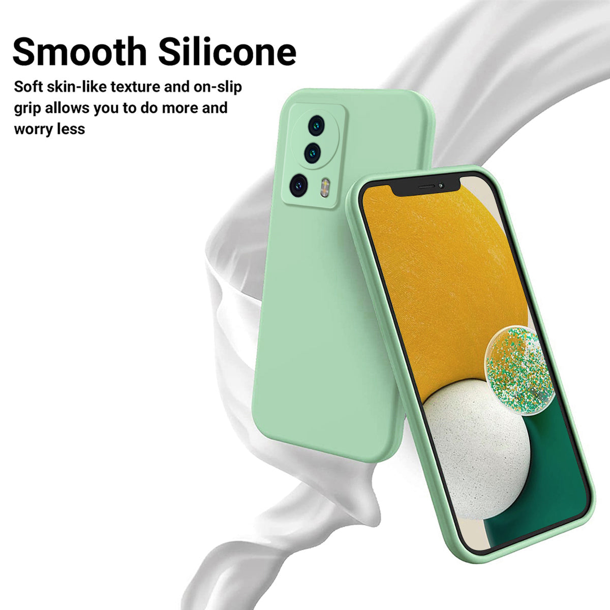For Xiaomi 12 Lite NE 5G Anti-scratch Back Cover Soft Lining Liquid Silicone Phone Case