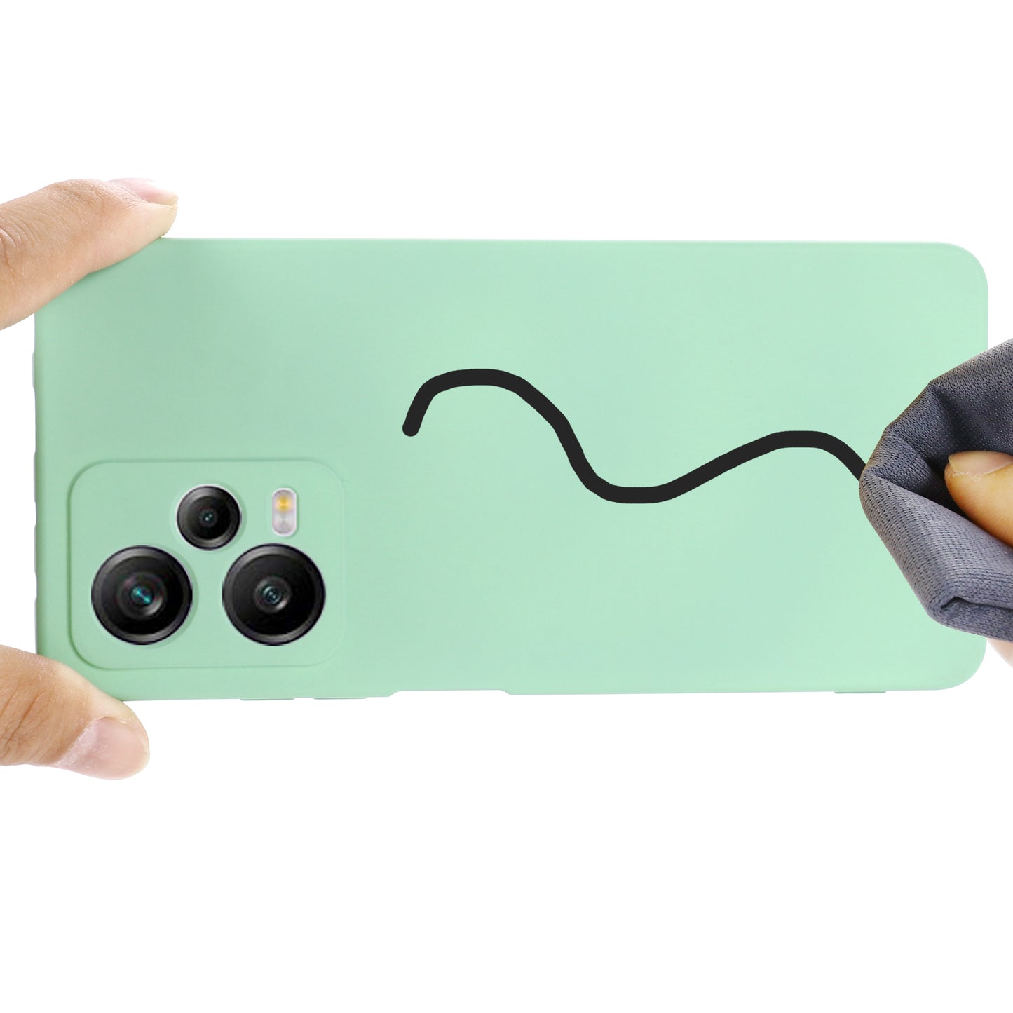 For Xiaomi Redmi Note 12 Explorer 5G Liquid Silicone Phone Case Anti-drop Back Cover with Soft Lining