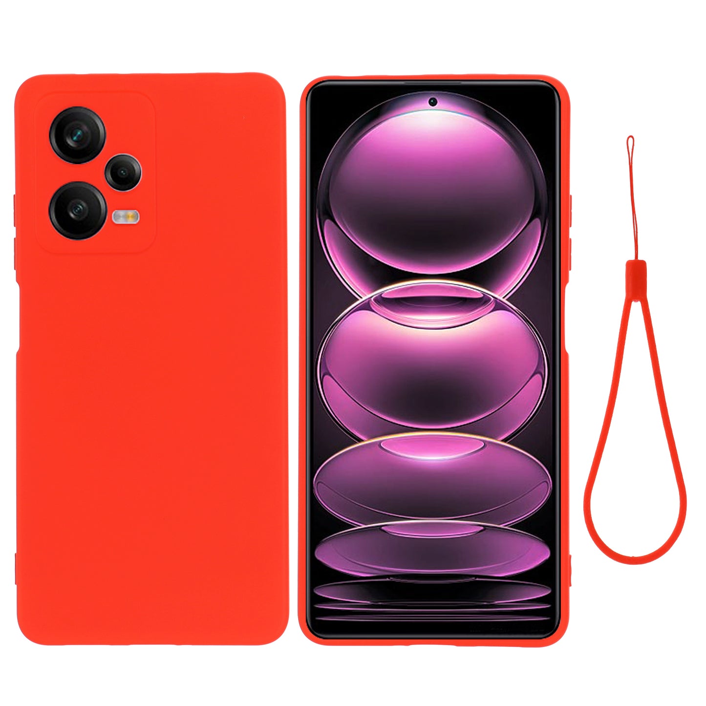 For Xiaomi Redmi Note 12 Explorer 5G Liquid Silicone Phone Case Anti-drop Back Cover with Soft Lining