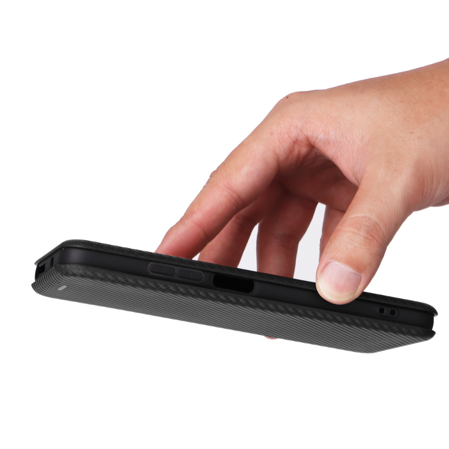 For Xiaomi Redmi Note 12S 4G Card Holder Leather Phone Case Carbon Fiber Texture Stand Cover