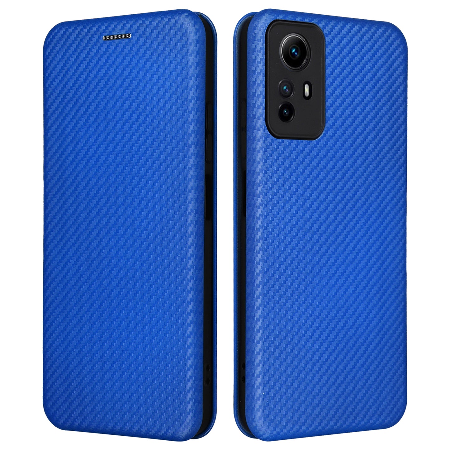 For Xiaomi Redmi Note 12S 4G Card Holder Leather Phone Case Carbon Fiber Texture Stand Cover