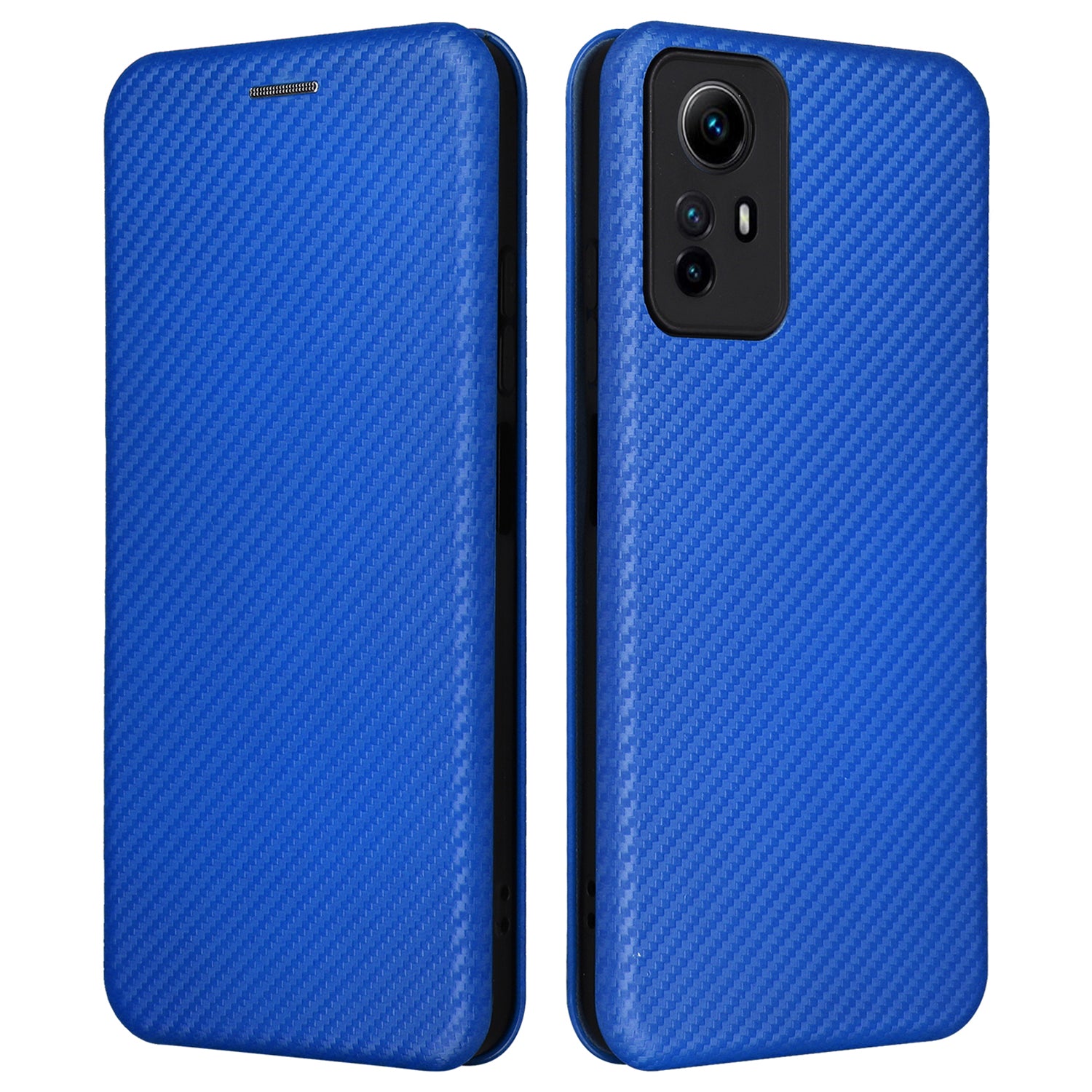 For Xiaomi Redmi Note 12S 4G Card Holder Leather Phone Case Carbon Fiber Texture Stand Cover