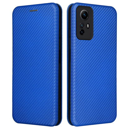 For Xiaomi Redmi Note 12S 4G Card Holder Leather Phone Case Carbon Fiber Texture Stand Cover