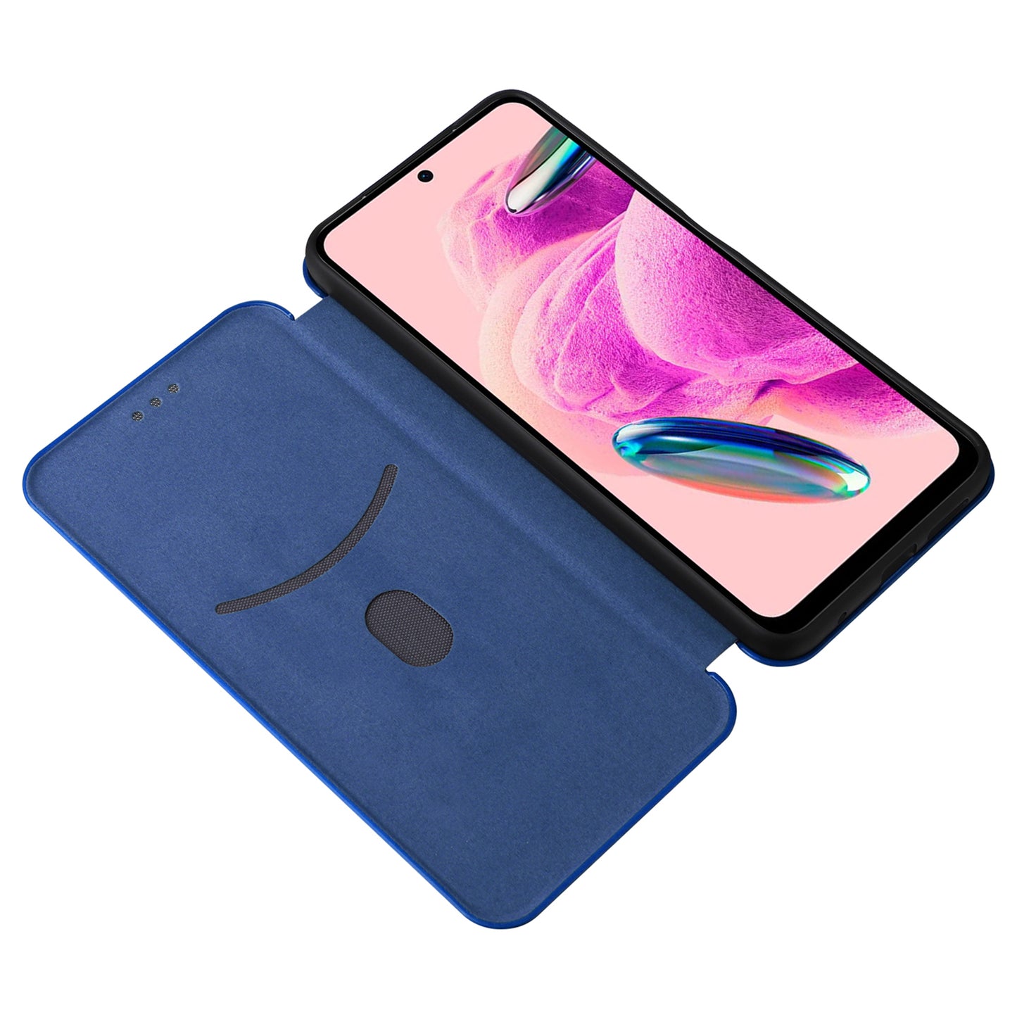 For Xiaomi Redmi Note 12S 4G Card Holder Leather Phone Case Carbon Fiber Texture Stand Cover