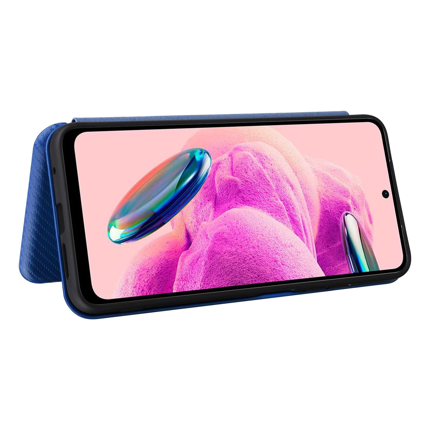 For Xiaomi Redmi Note 12S 4G Card Holder Leather Phone Case Carbon Fiber Texture Stand Cover