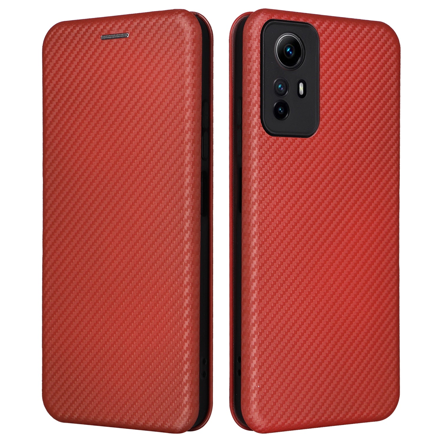 For Xiaomi Redmi Note 12S 4G Card Holder Leather Phone Case Carbon Fiber Texture Stand Cover