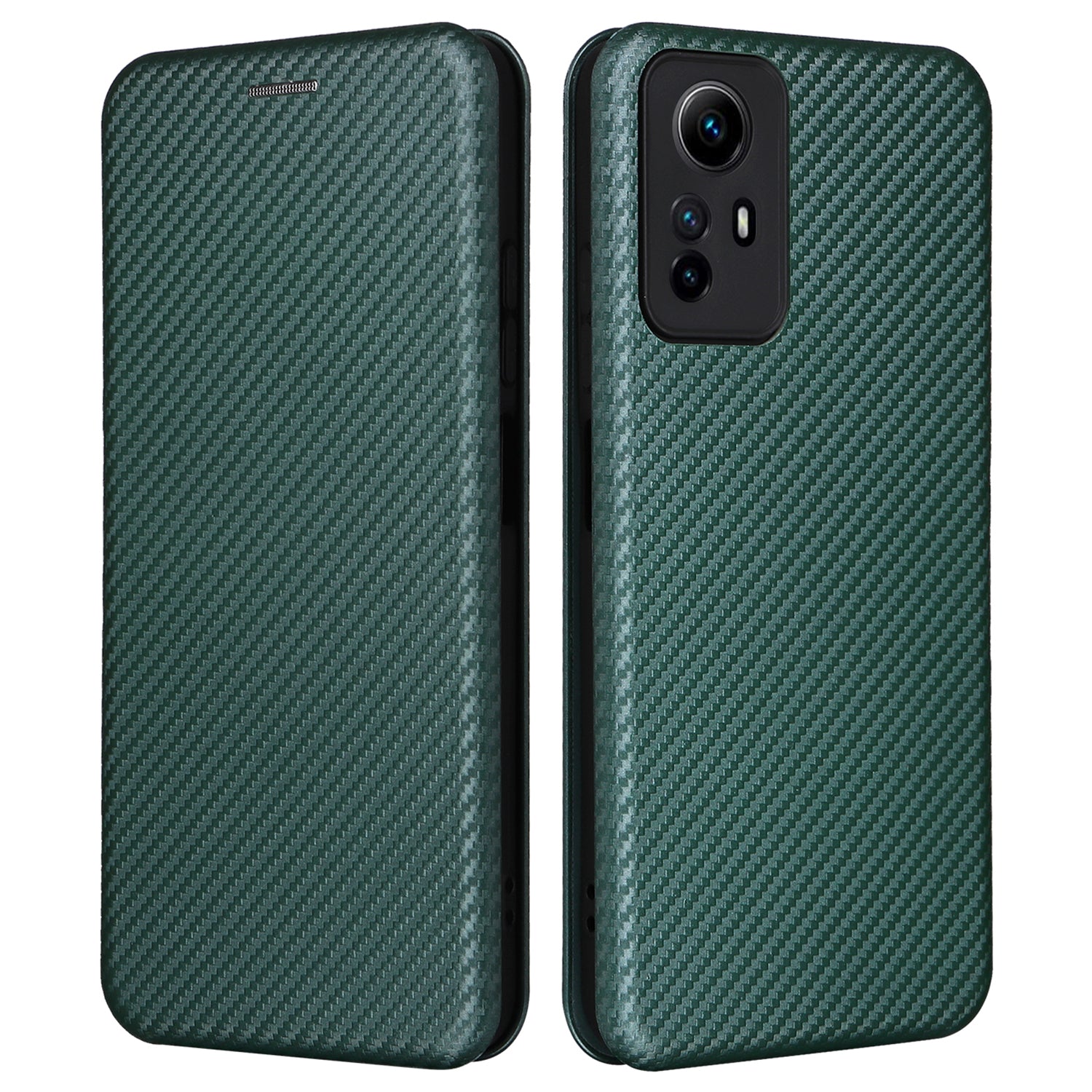 For Xiaomi Redmi Note 12S 4G Card Holder Leather Phone Case Carbon Fiber Texture Stand Cover