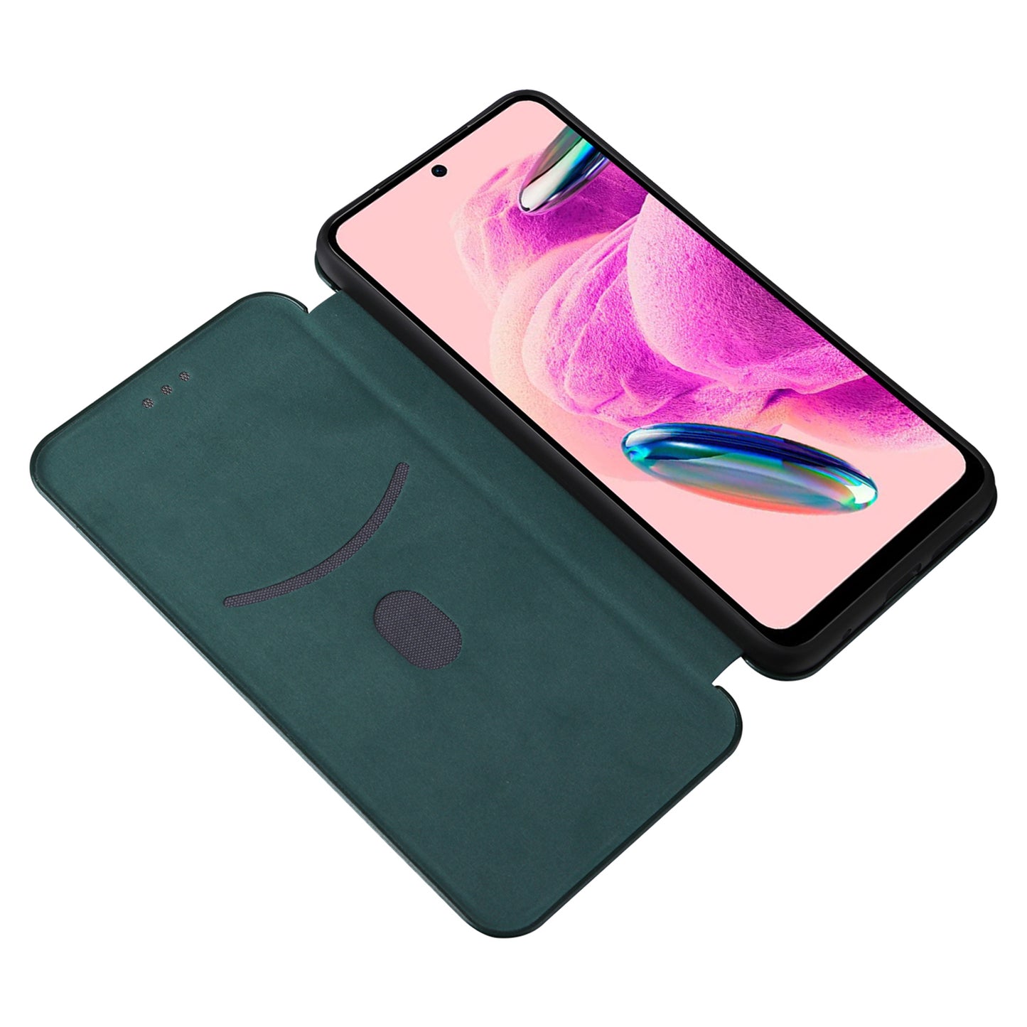 For Xiaomi Redmi Note 12S 4G Card Holder Leather Phone Case Carbon Fiber Texture Stand Cover