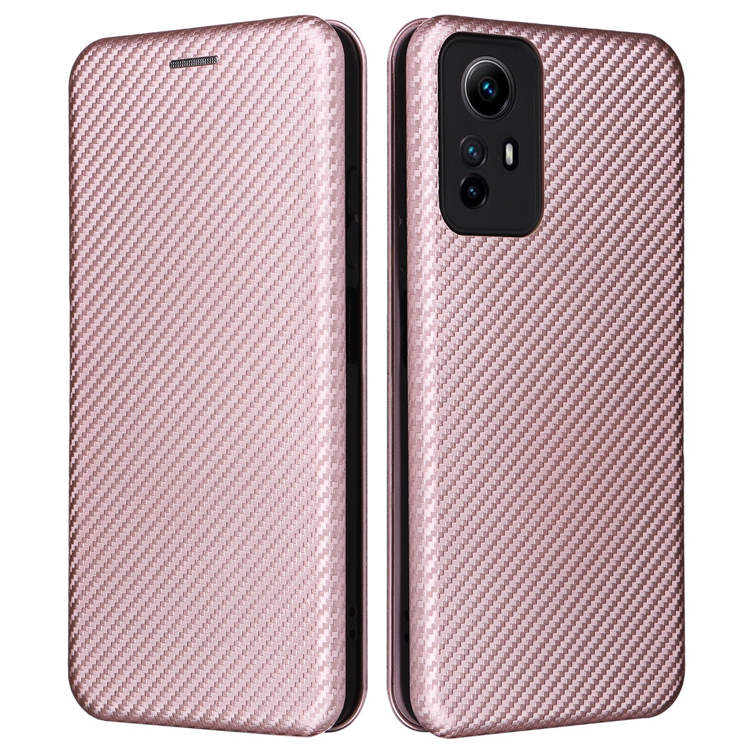 For Xiaomi Redmi Note 12S 4G Card Holder Leather Phone Case Carbon Fiber Texture Stand Cover