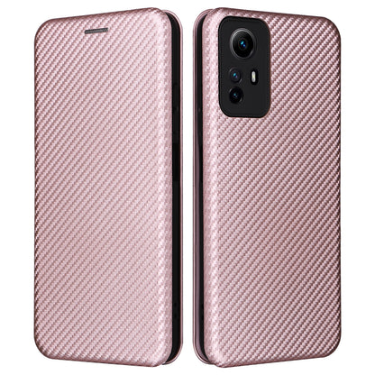 For Xiaomi Redmi Note 12S 4G Card Holder Leather Phone Case Carbon Fiber Texture Stand Cover
