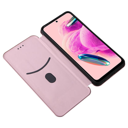 For Xiaomi Redmi Note 12S 4G Card Holder Leather Phone Case Carbon Fiber Texture Stand Cover