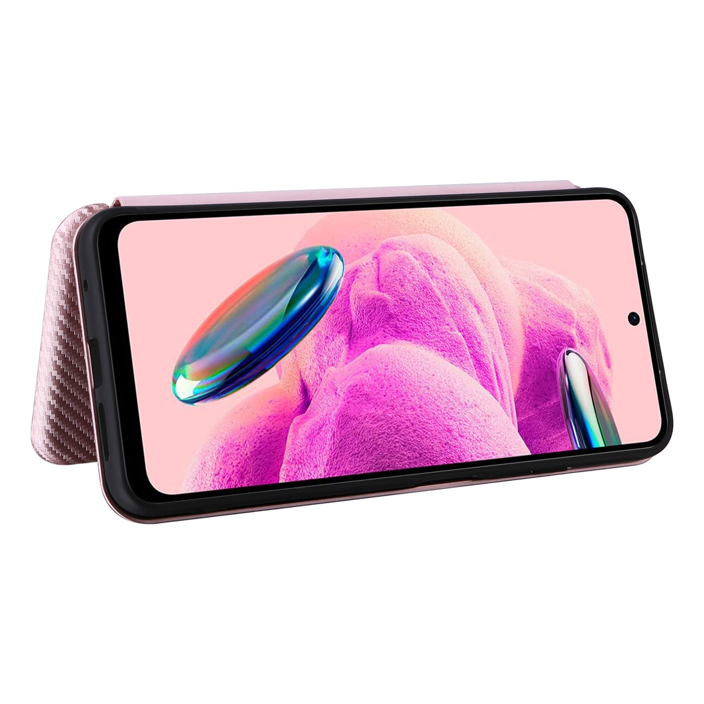 For Xiaomi Redmi Note 12S 4G Card Holder Leather Phone Case Carbon Fiber Texture Stand Cover