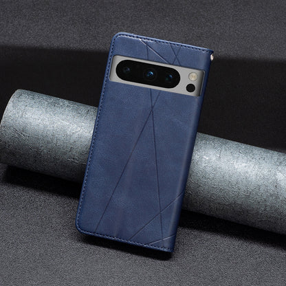 For Google Pixel 8 Pro Imprinted Line Phone Case Stand Leather Card Holder Phone Cover