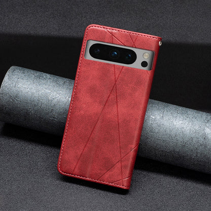 For Google Pixel 8 Pro Imprinted Line Phone Case Stand Leather Card Holder Phone Cover