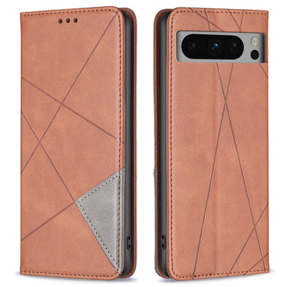 For Google Pixel 8 Pro Imprinted Line Phone Case Stand Leather Card Holder Phone Cover